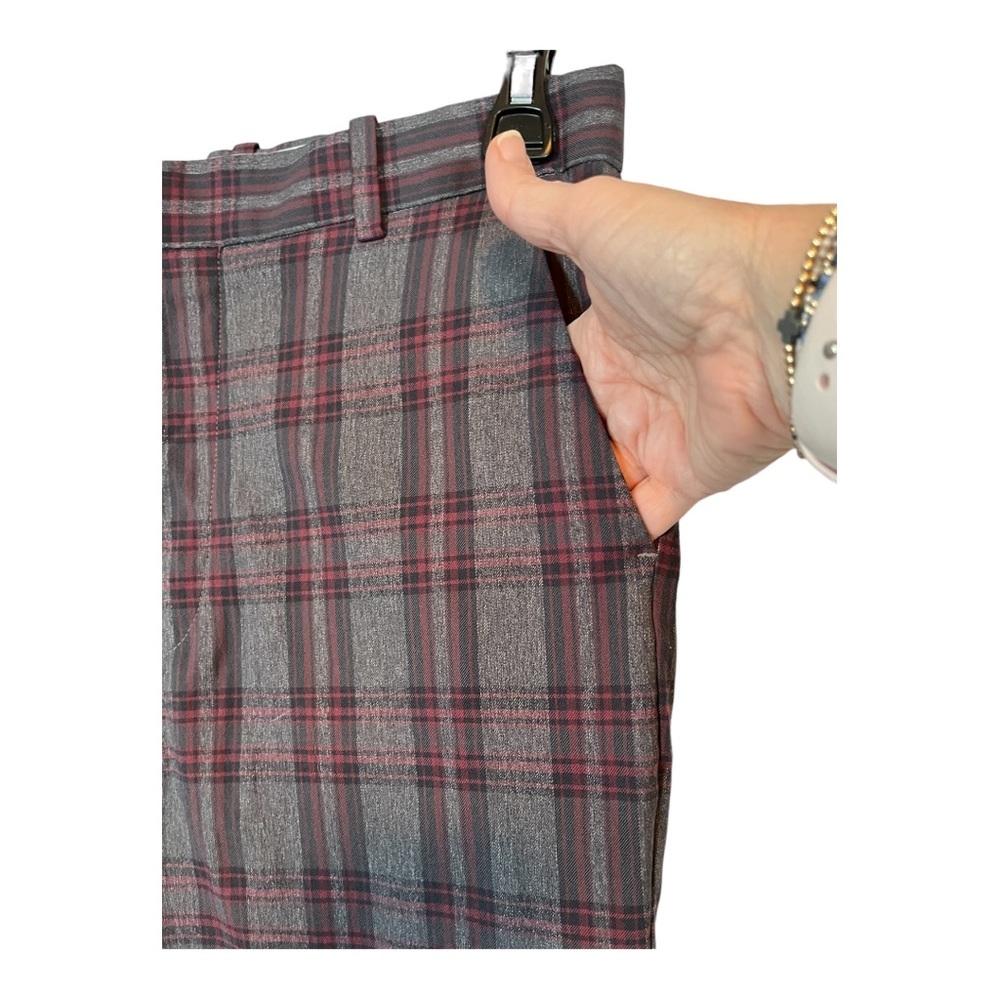 G/FORE MEN'S GOLF PANTS GRAY RED PLAID POCKETS PERFORMANCE SIZE 32/32 - Picture 3 of 9